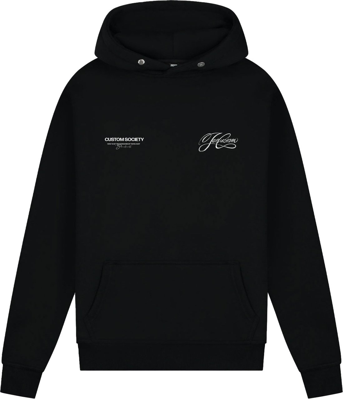 JORCUSTOM Signature Slim Fit Hoodie Black Zwart