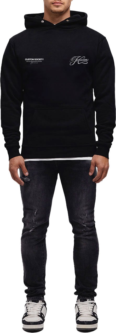 JORCUSTOM Signature Slim Fit Hoodie Black Zwart