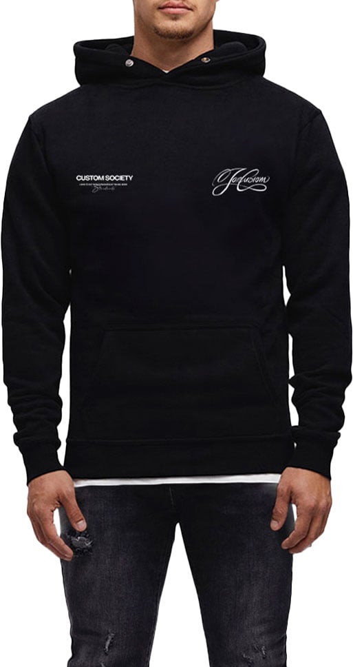 JORCUSTOM Signature Slim Fit Hoodie Black Zwart