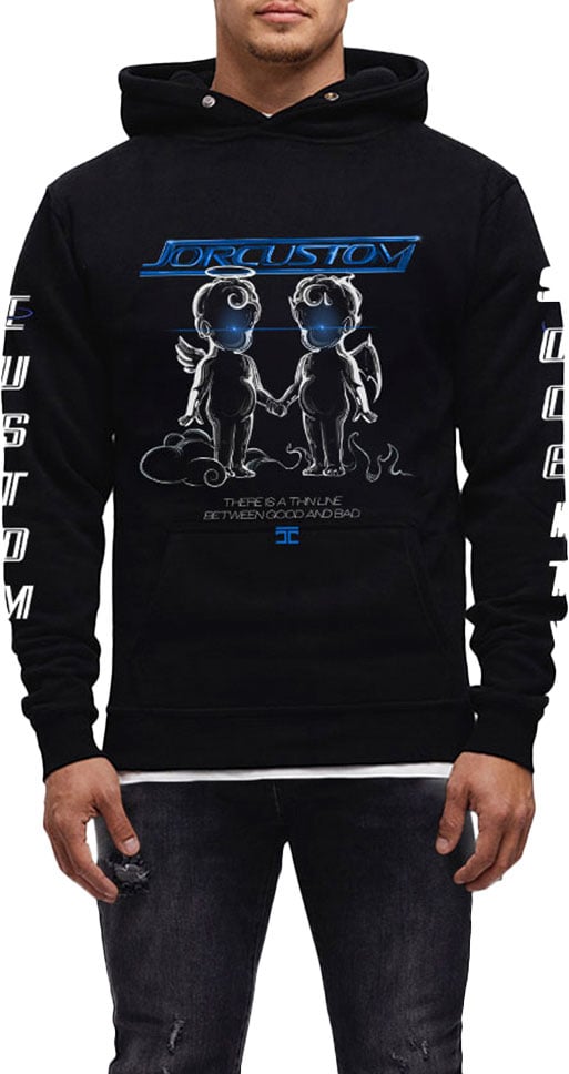 JORCUSTOM ThinLine Slim Fit Hoodie Black Zwart