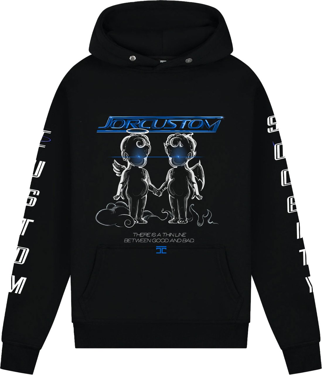 JORCUSTOM ThinLine Slim Fit Hoodie Black Zwart
