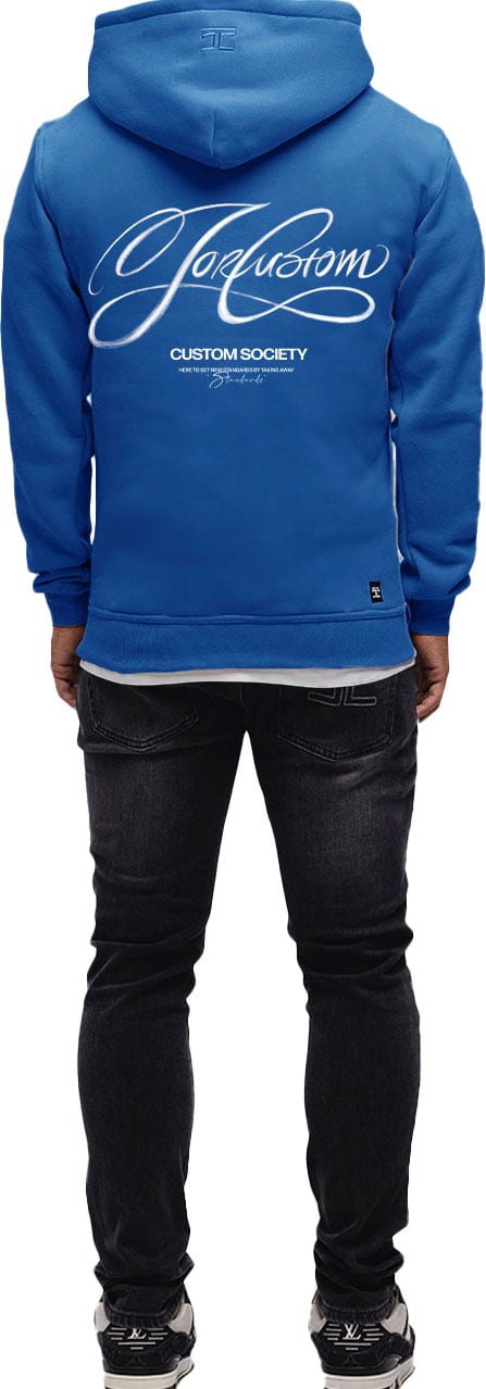 JORCUSTOM Signature Slim Fit Hoodie Cobalt Blauw