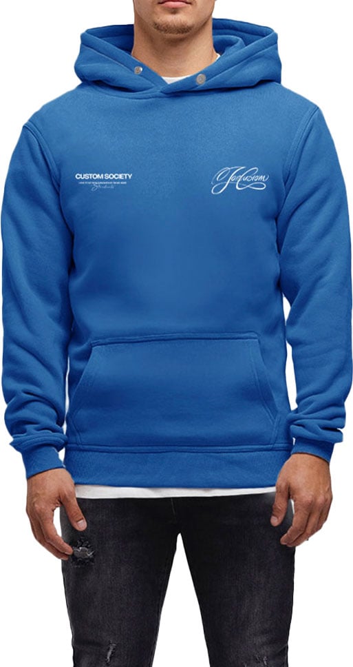 JORCUSTOM Signature Slim Fit Hoodie Cobalt Blauw