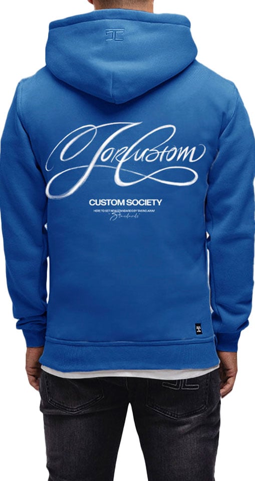 JORCUSTOM Signature Slim Fit Hoodie Cobalt Blauw