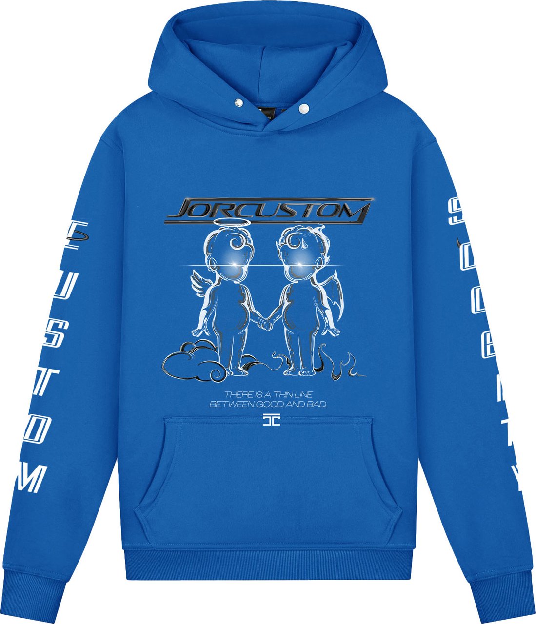 JORCUSTOM ThinLine Slim Fit Hoodie Cobalt Blauw