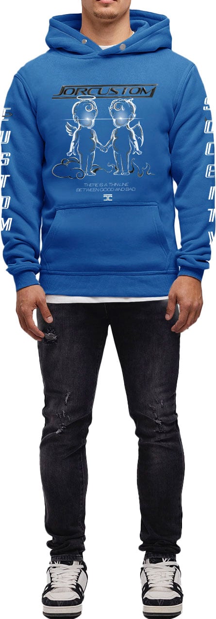 JORCUSTOM ThinLine Slim Fit Hoodie Cobalt Blauw