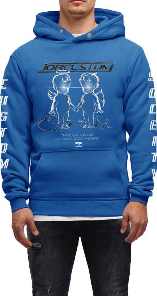 JORCUSTOM ThinLine Slim Fit Hoodie Cobalt Blauw