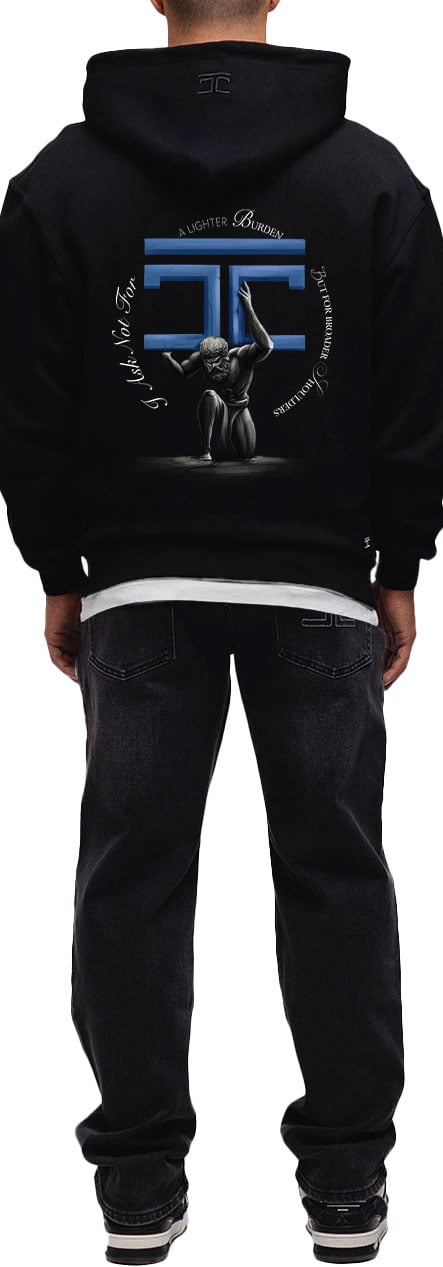 JORCUSTOM Atlas Oversized Hoodie Black Zwart