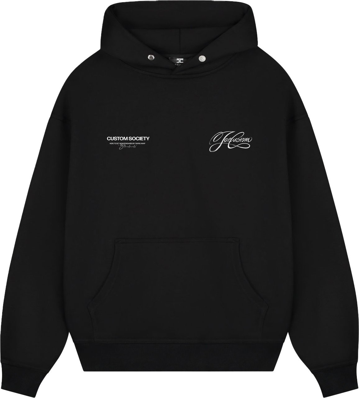 JORCUSTOM Signature Oversized Hoodie Black Zwart
