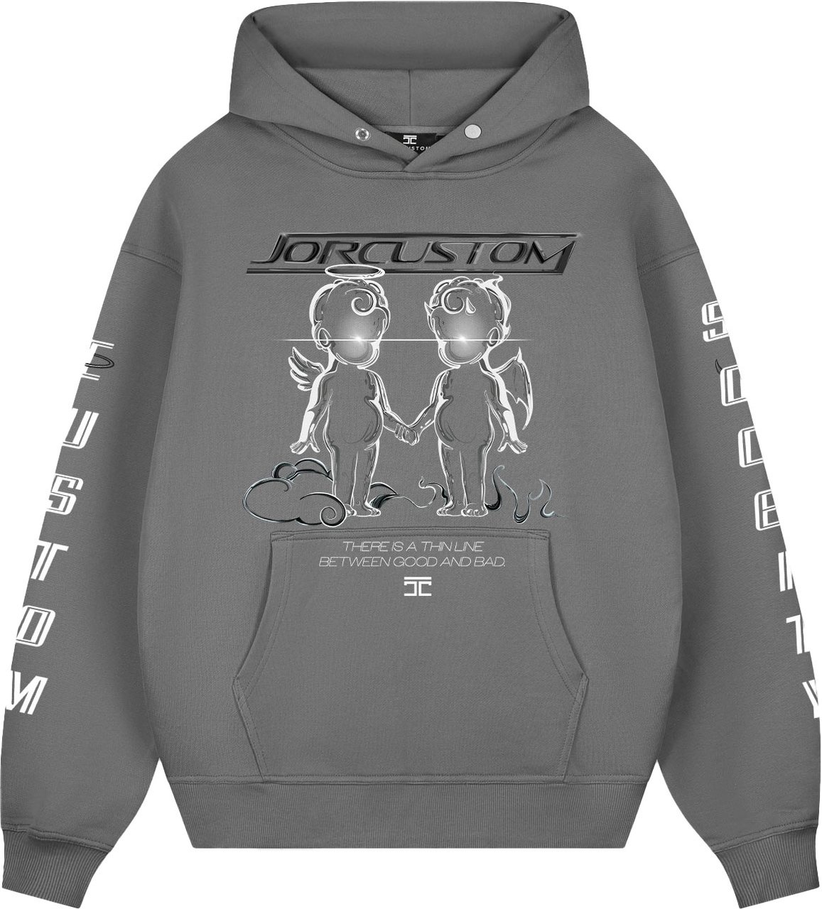 JORCUSTOM Thinline Oversized Hoodie AnthGrey Grijs