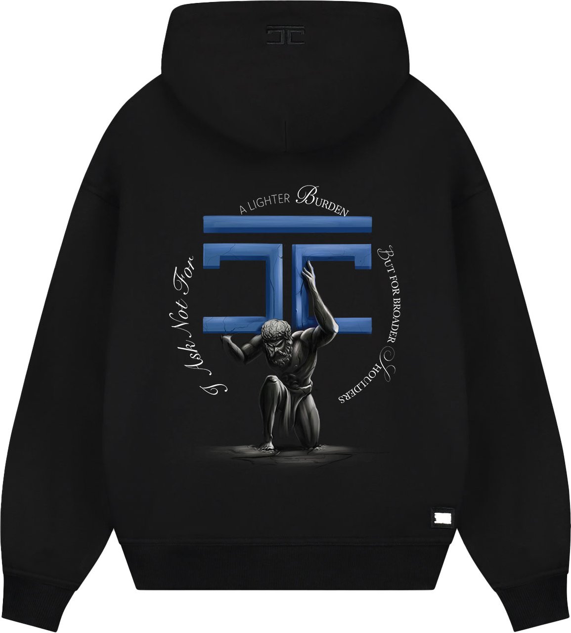 JORCUSTOM Atlas Zipped Hoodie Black Zwart