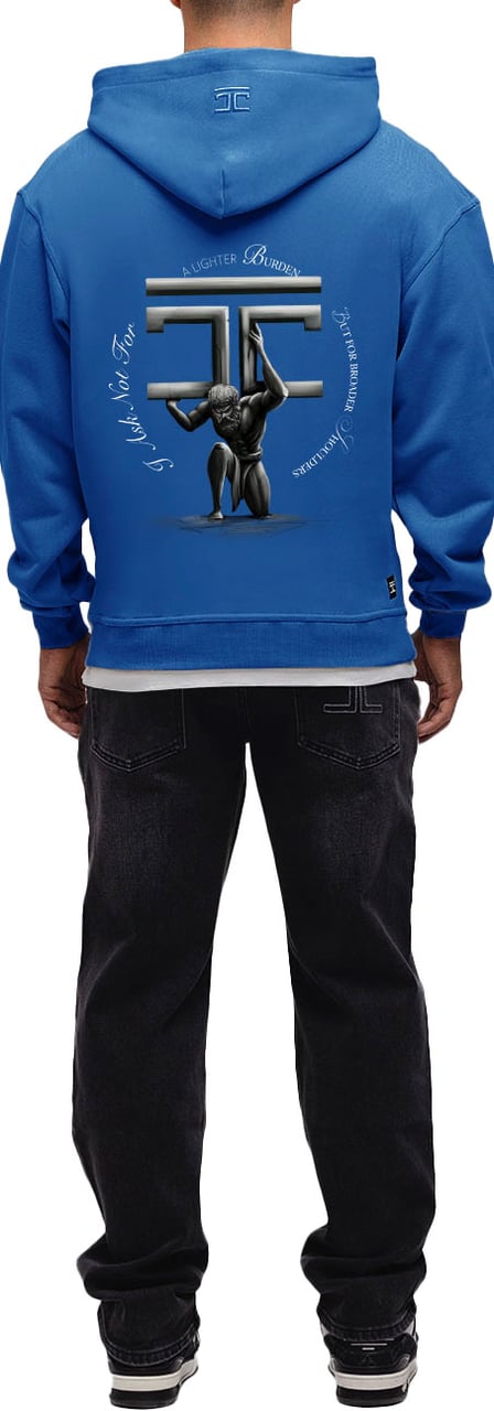 JORCUSTOM Atlas Zipped Hoodie Cobalt Blauw