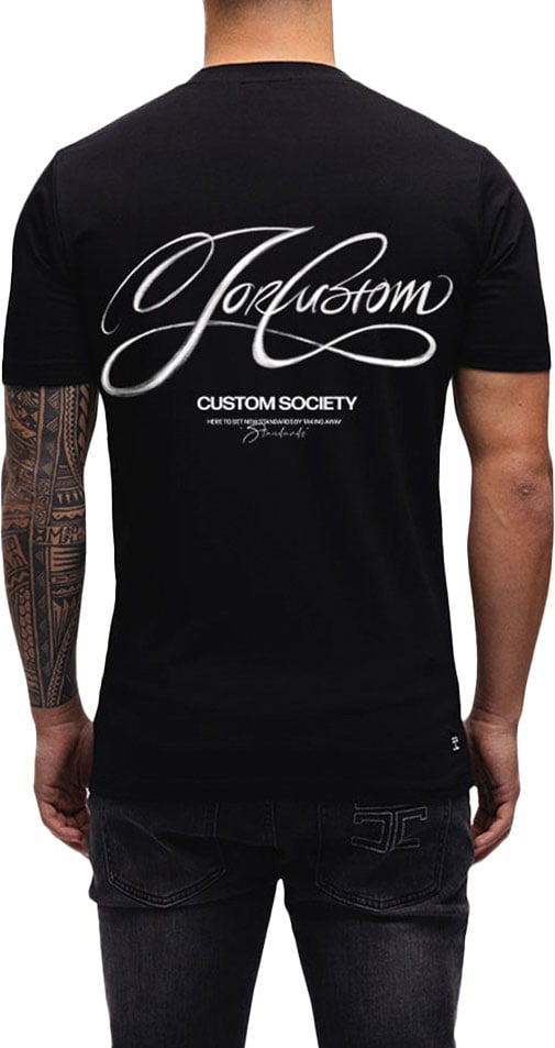 JORCUSTOM Signature Slim Fit T-Shirt Black Zwart