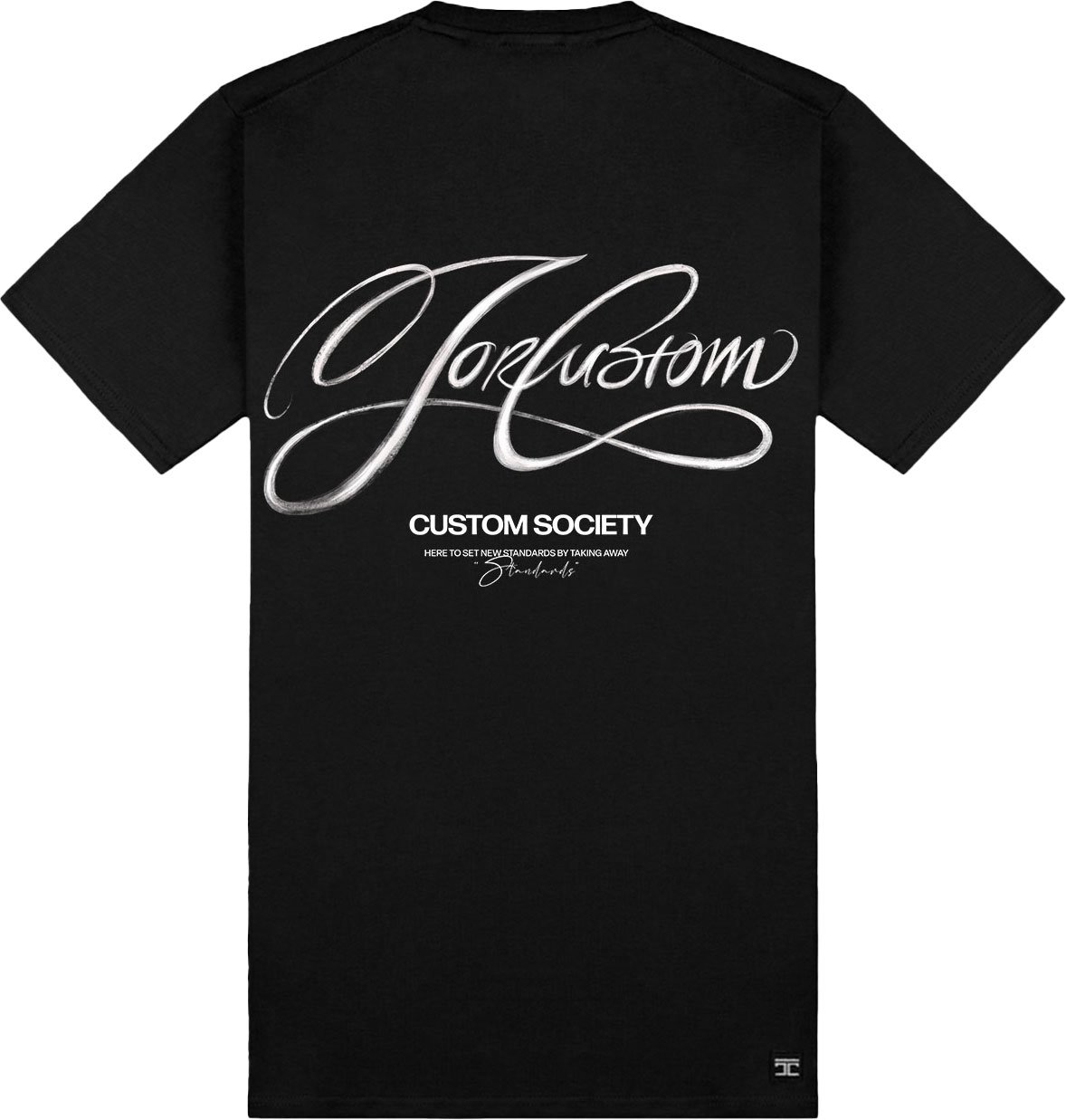 JORCUSTOM Signature Slim Fit T-Shirt Black Zwart