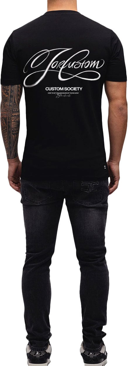 JORCUSTOM Signature Slim Fit T-Shirt Black Zwart