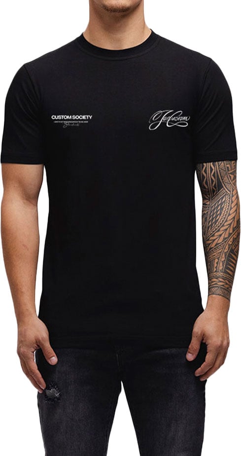 JORCUSTOM Signature Slim Fit T-Shirt Black Zwart