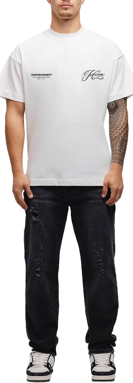 JORCUSTOM Signature Loose Fit T-Shirt White Wit
