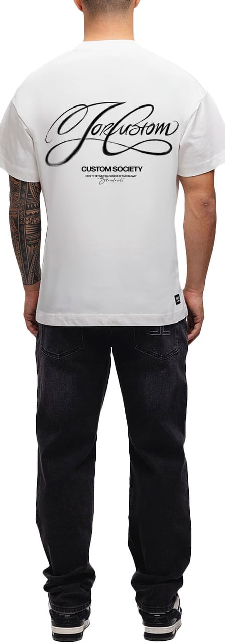 JORCUSTOM Signature Loose Fit T-Shirt White Wit