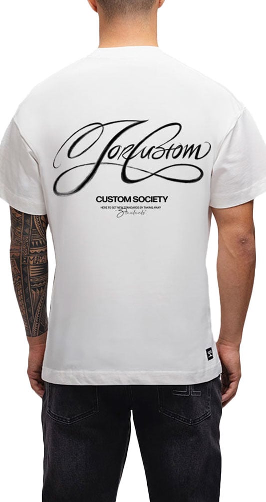 JORCUSTOM Signature Loose Fit T-Shirt White Wit