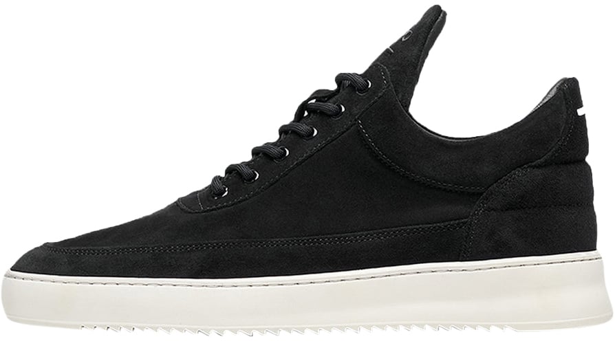 Filling Pieces Low Top Organic Suede Black Zwart