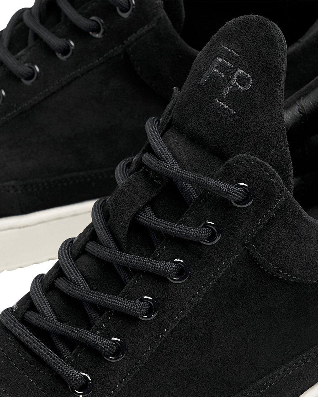 Filling Pieces Low Top Organic Suede Black Zwart