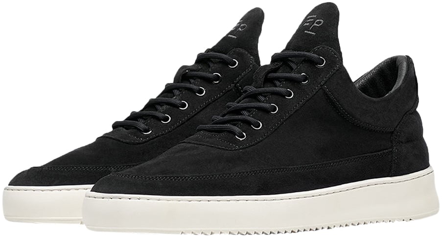 Filling Pieces Low Top Organic Suede Black Zwart