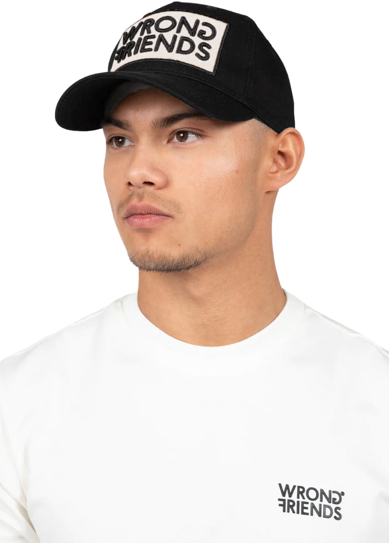 Wrong Friends BARCELONA CAP - BLACK/WHITE Zwart