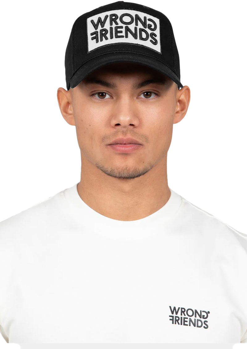 Wrong Friends BARCELONA CAP - BLACK/WHITE Zwart