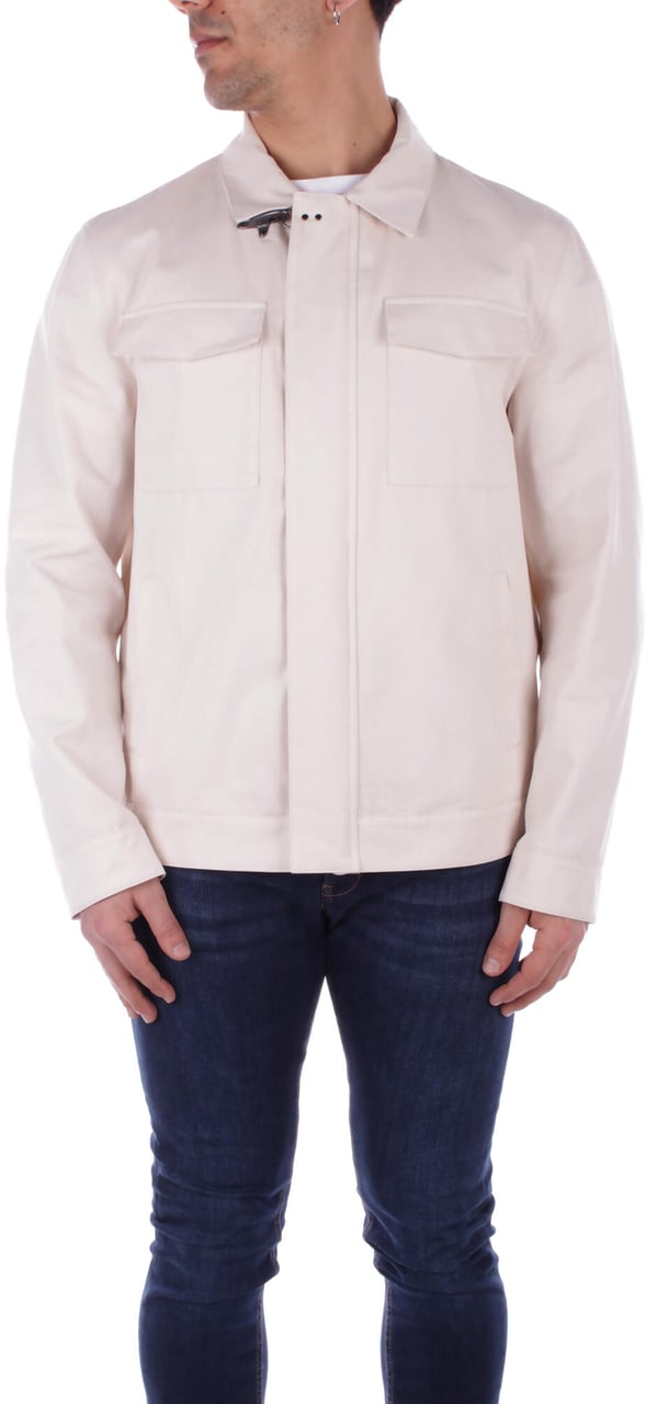 Fay Coats Bianco Lana Wit