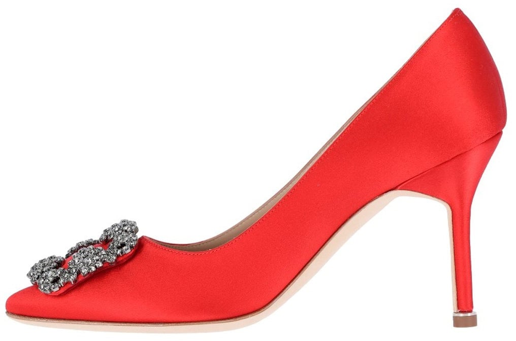 Manolo Blahnik Manolo Blahnik Hangisi 090 Satin Pumps Rood
