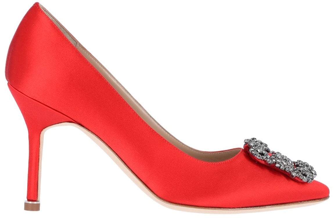 Manolo Blahnik Manolo Blahnik Hangisi 090 Satin Pumps Rood
