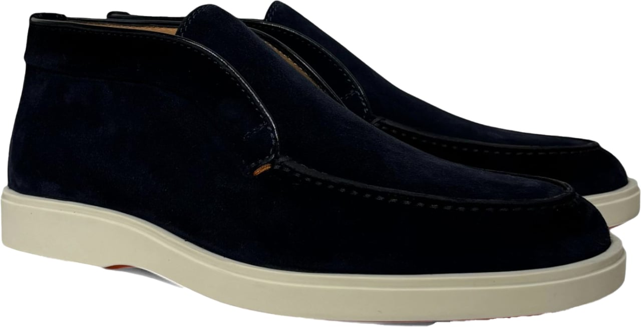 Santoni instapper hoog navy digits Blauw