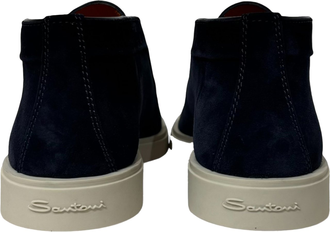 Santoni instapper hoog navy digits Blauw