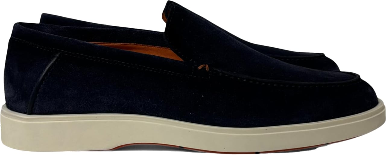 Santoni instapper laag navy Blauw