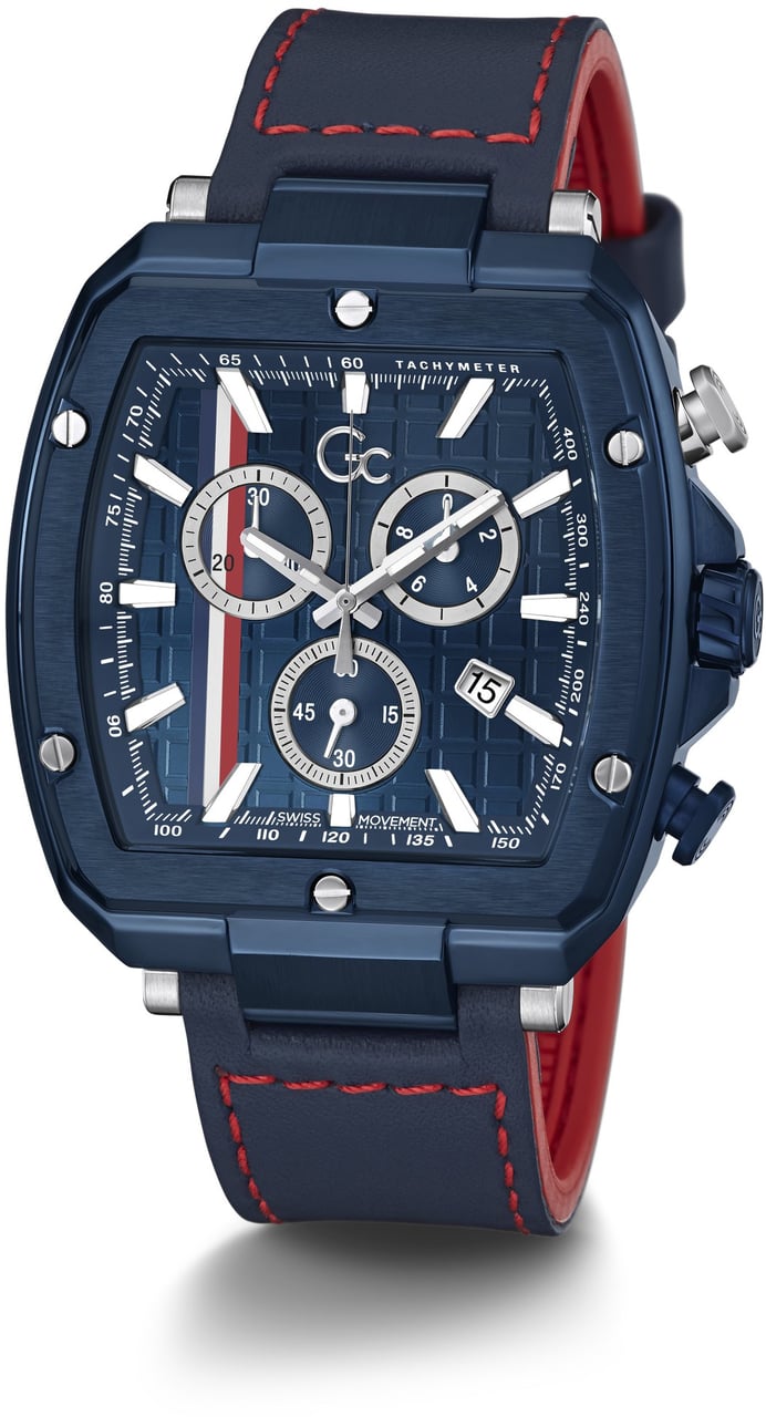 Guess Gc Spirit Tonneau Y83004G7MF herenhorloge Blauw