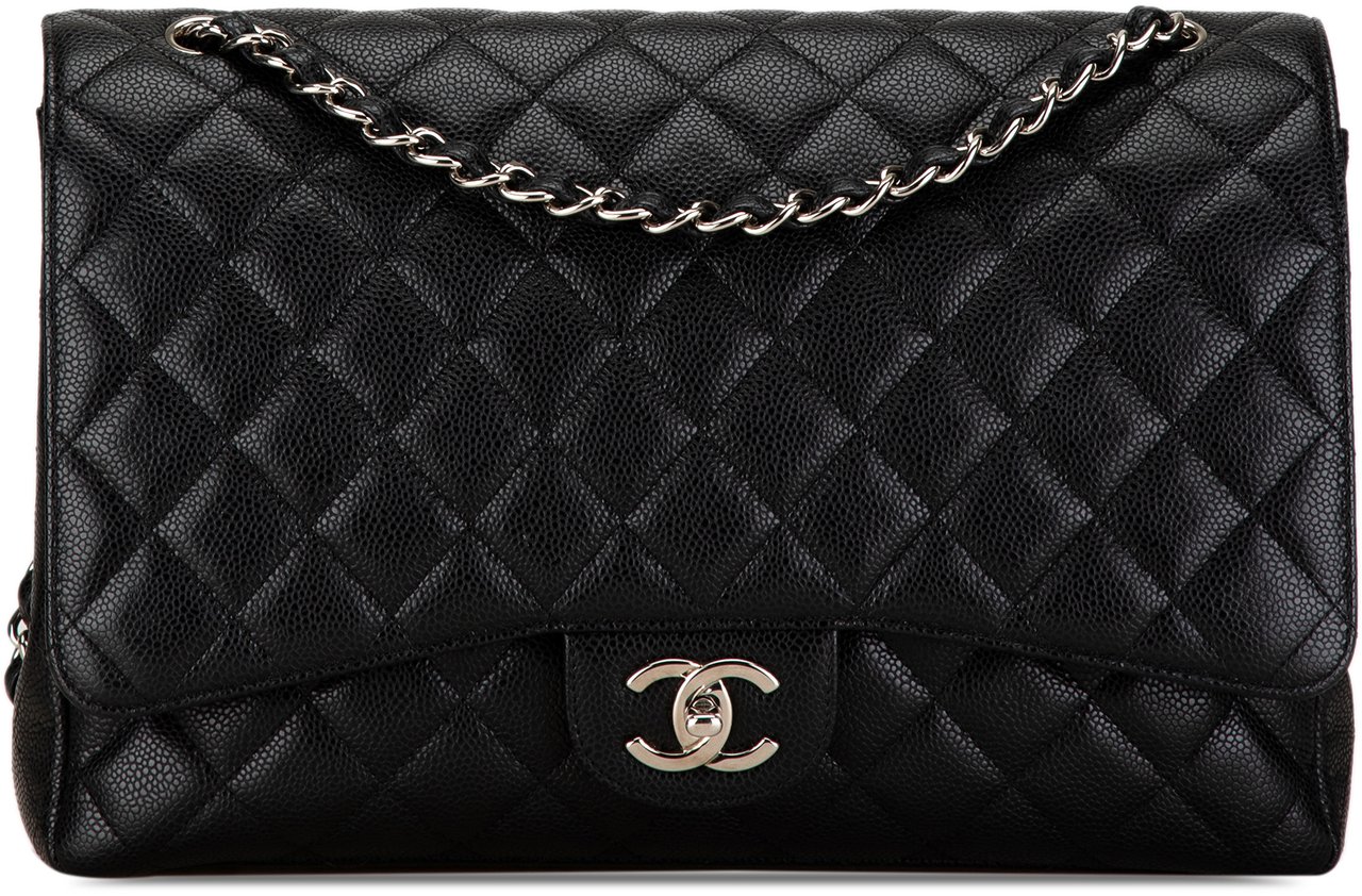 Chanel Maxi Classic Caviar Double Flap Zwart