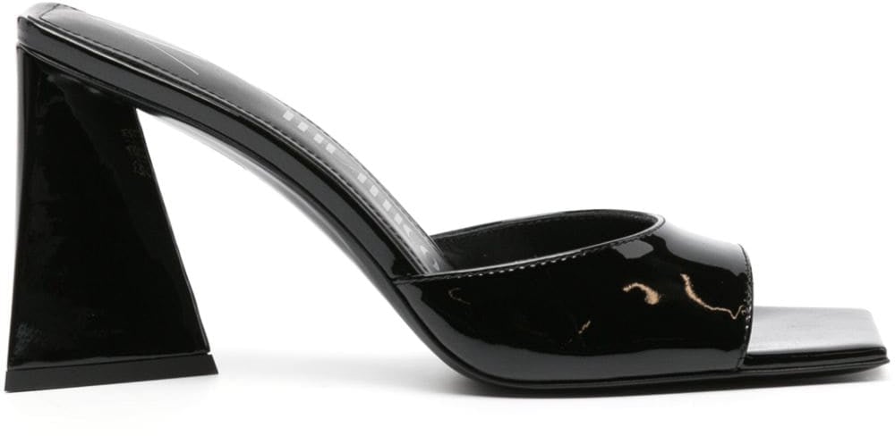The Attico Mini Devon Patent Leather Mules Zwart