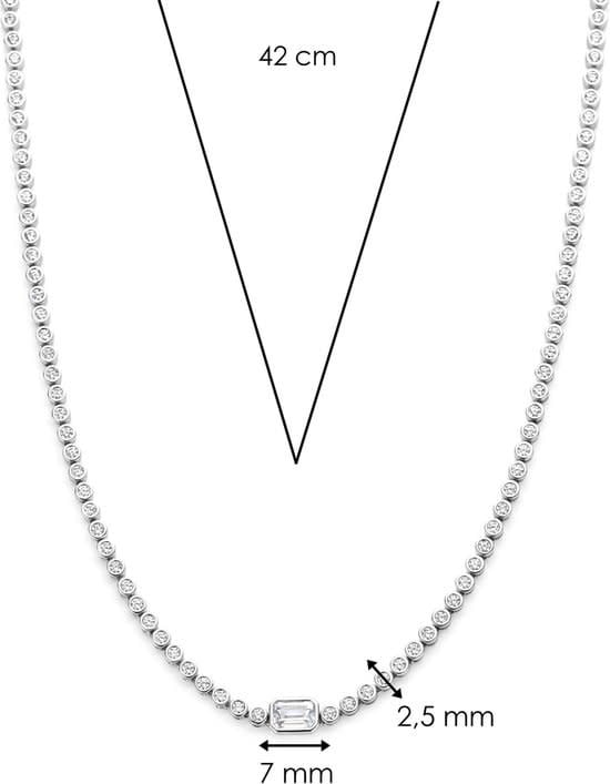 Ti Sento Ti Sento Collier 34053ZI/42 Zilver Tennis met Baquette geslepen Zirkonia 42cm Divers
