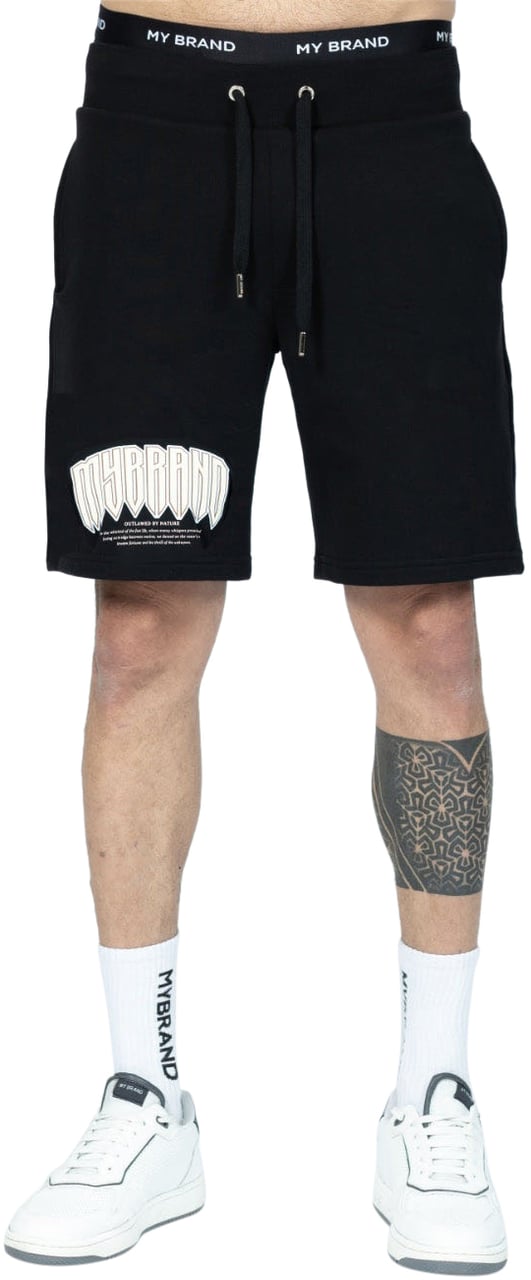 My Brand full back MB print short | BLACK Zwart