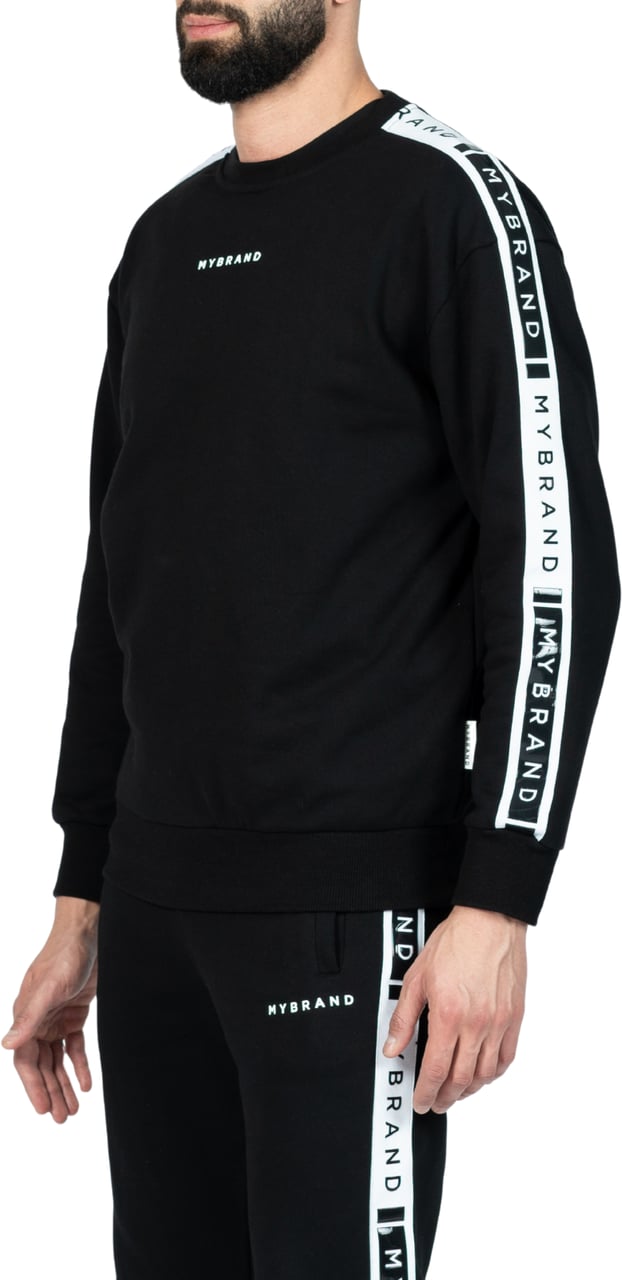 My Brand MB CONTRAST TAPING SWEATER BLACK | BLACK Zwart
