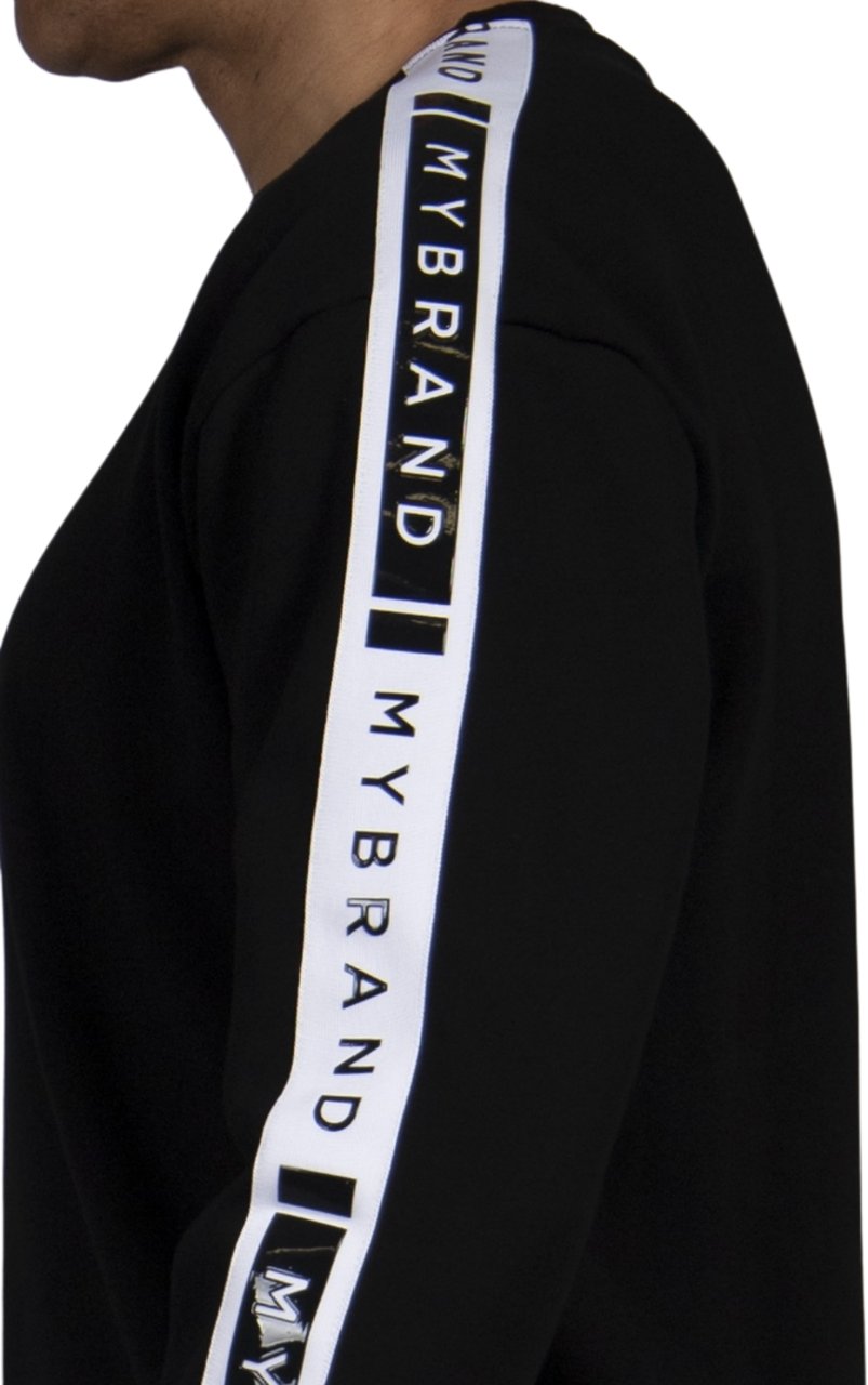 My Brand MB CONTRAST TAPING SWEATER BLACK | BLACK Zwart