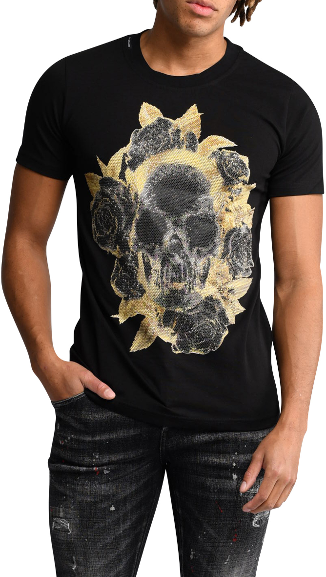 My Brand GOLD ROSES T-SHIRT | BLACK Zwart