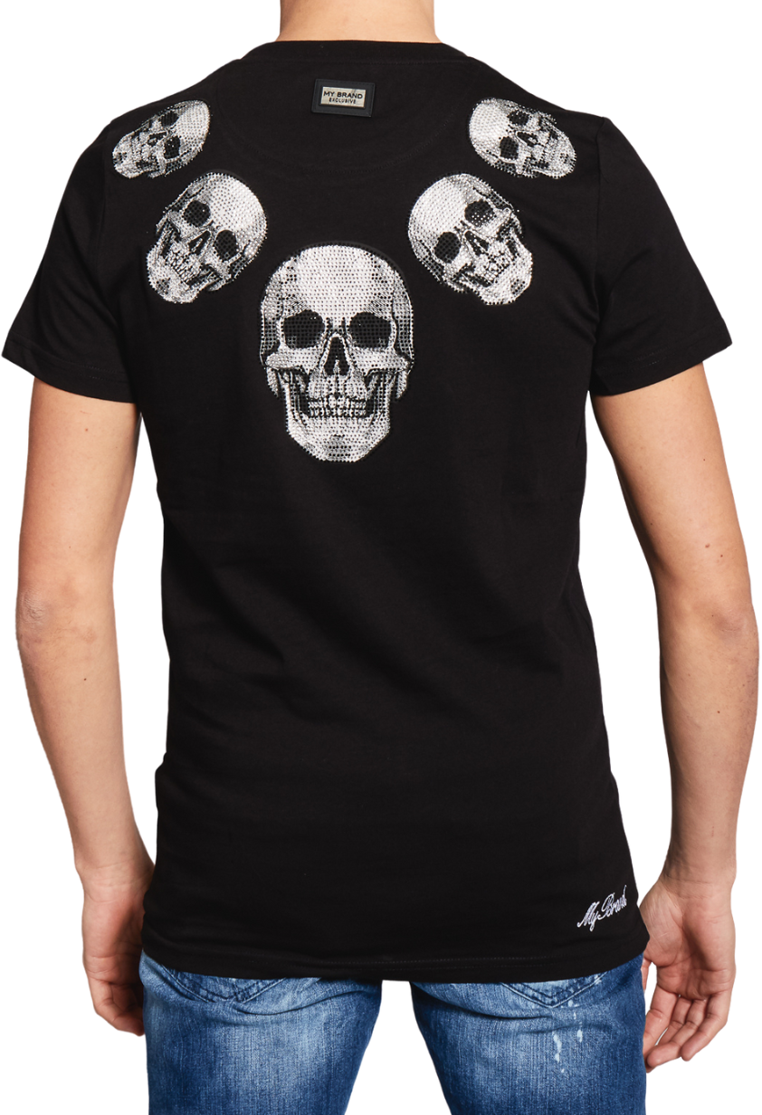 My Brand SKULL NECKLACE T-SHIRT | BLACK Zwart