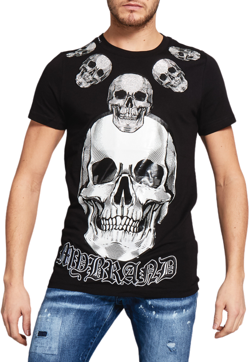 My Brand SKULL NECKLACE T-SHIRT | BLACK Zwart