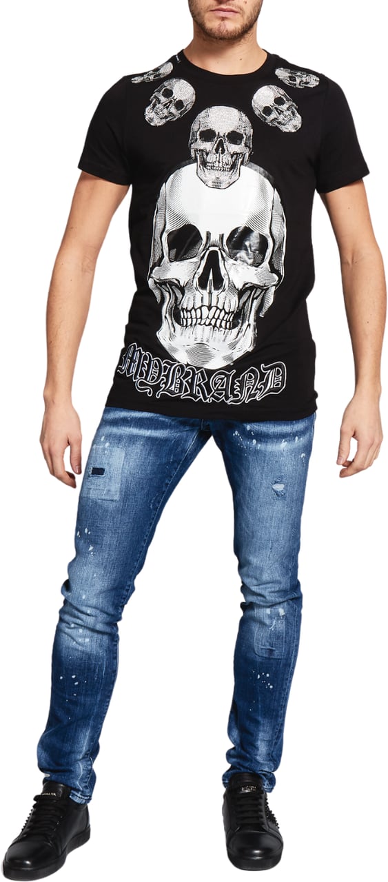 My Brand SKULL NECKLACE T-SHIRT | BLACK Zwart
