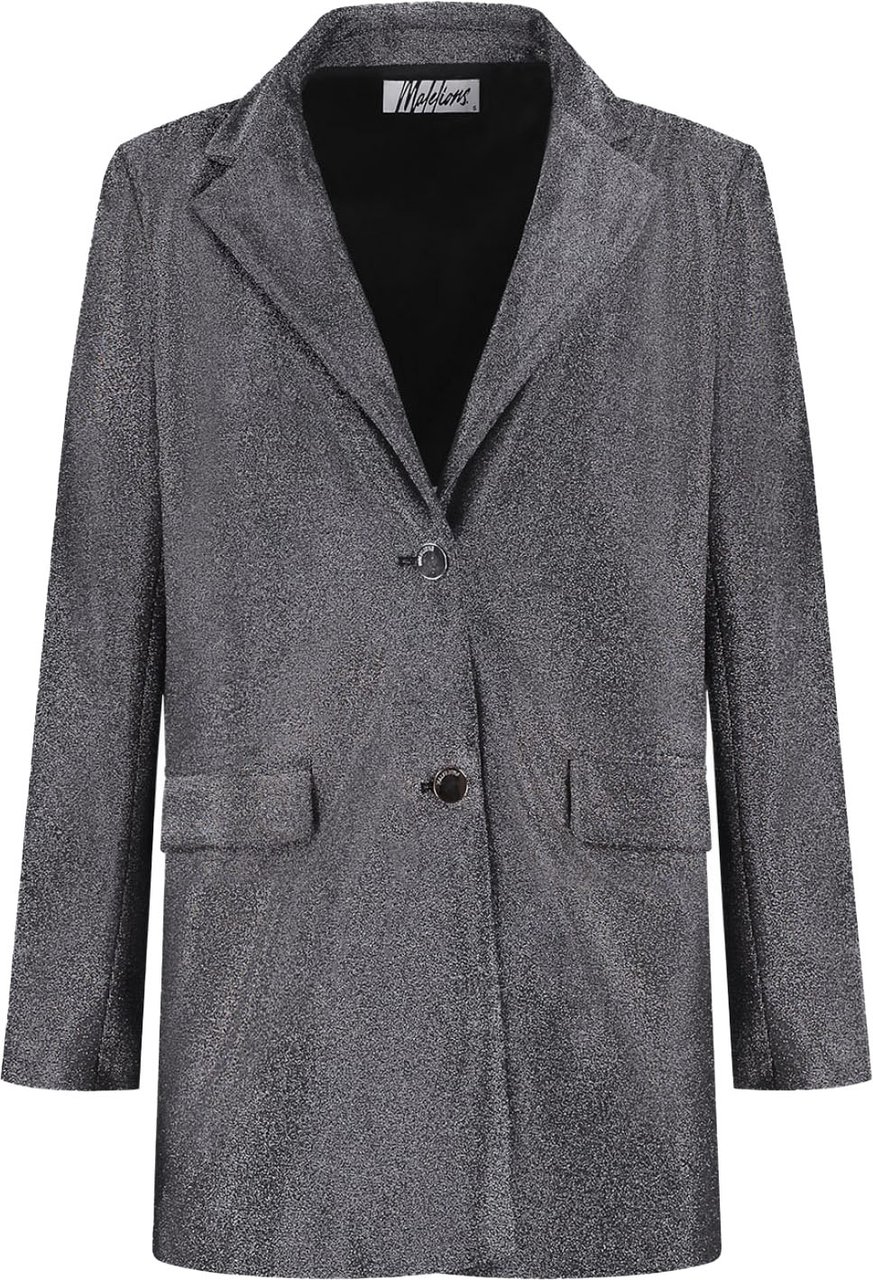 Malelions Malelions Women Sparkling Oversized Blazer Zilver