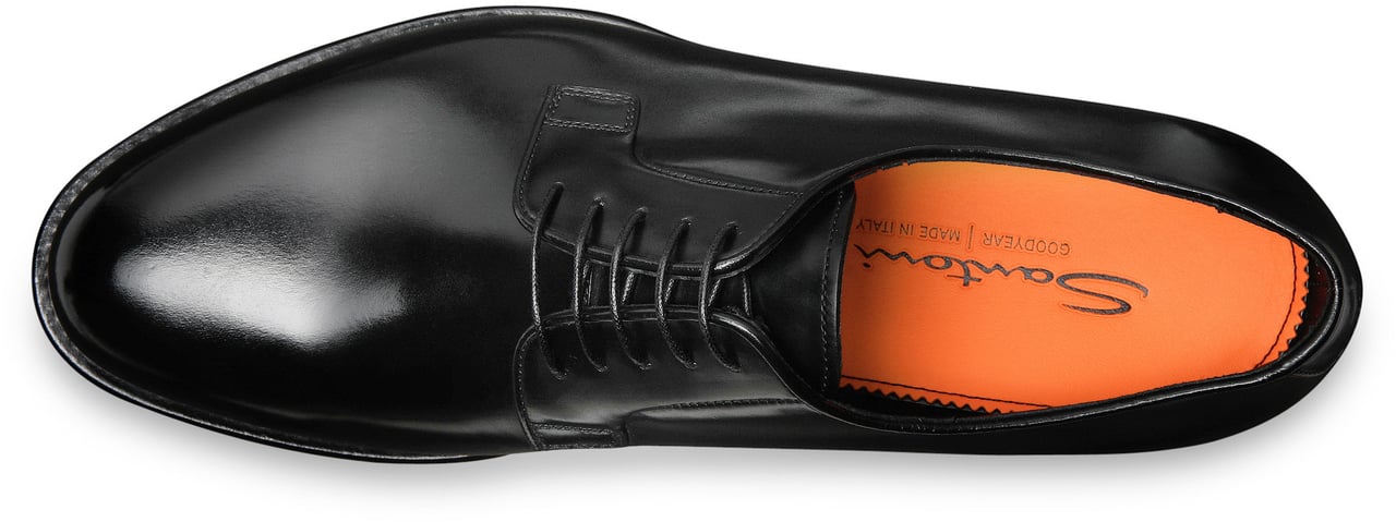 Santoni Leather derby laceup Wit