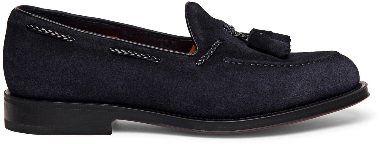 Santoni Men's suede tassel loafer Wit