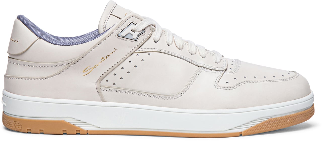 Santoni Men's nubuck sneaker Wit