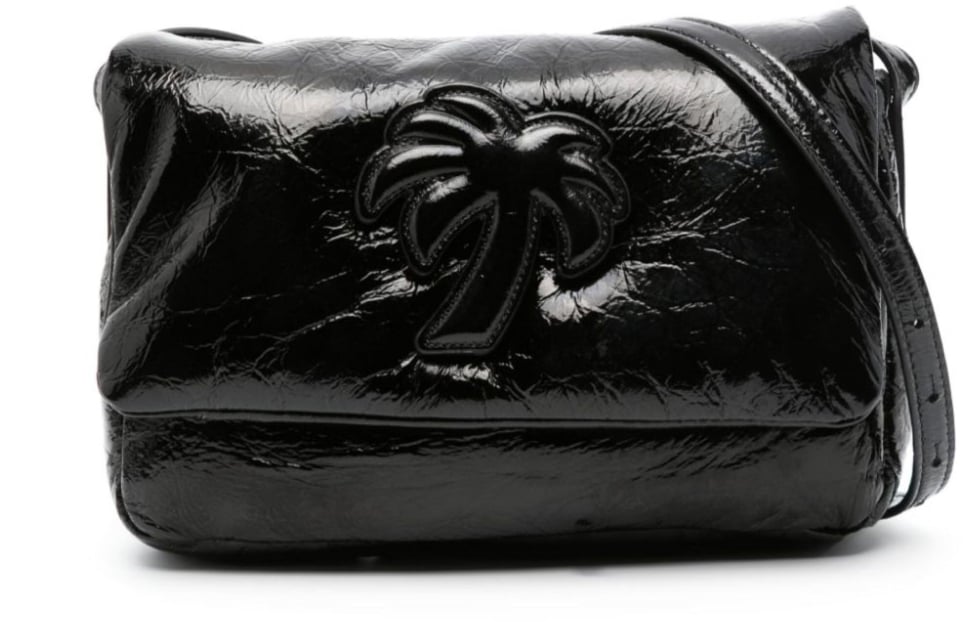 Palm Angels Soft Palm Bridge Logo Shoulder Bag Zwart
